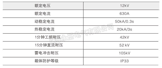 歐式電纜分接箱的技術參數