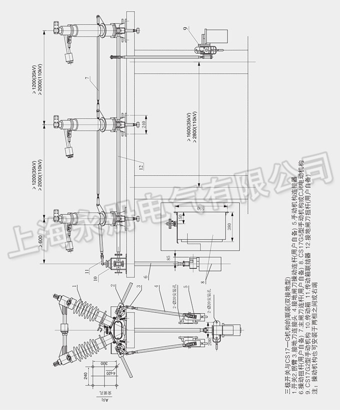 GW5型戶外高壓隔離開關的外形及結構