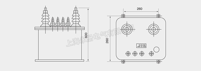 JDJ-12、10、6、3電壓互感器的外形尺寸圖